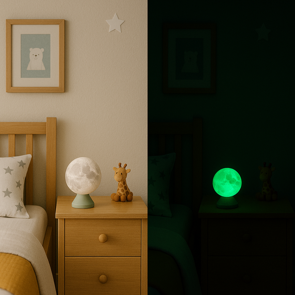 Lune phosphorescente - Lampe de chevet